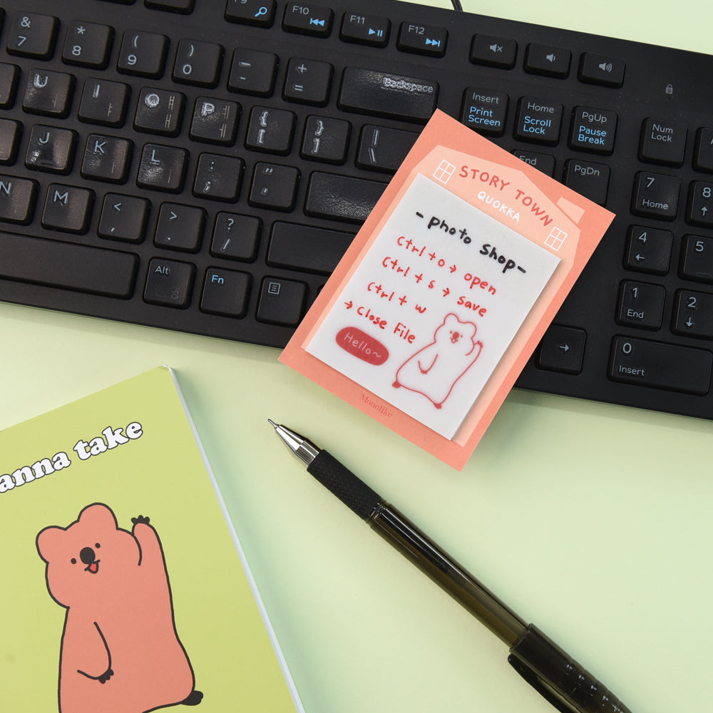 Monolike Story Town Drawing Tracing Sticky it - 5p Set, Self-Adhesive Memo Pad 30 Sheets, 5.5x7cm
