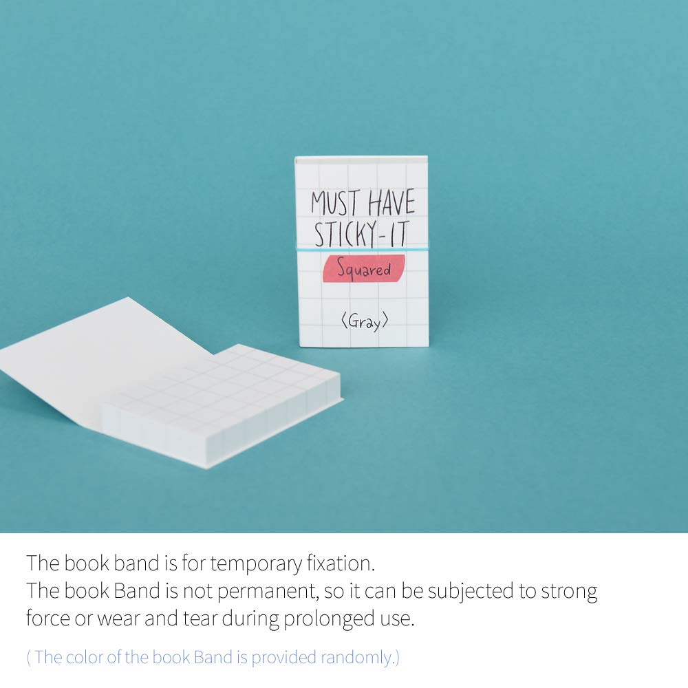 Monolike Must Have Sticky Squared 4p SET Self-Adhesive Memo Pad 80 sheets, Daily Sticky, Diary, Memo