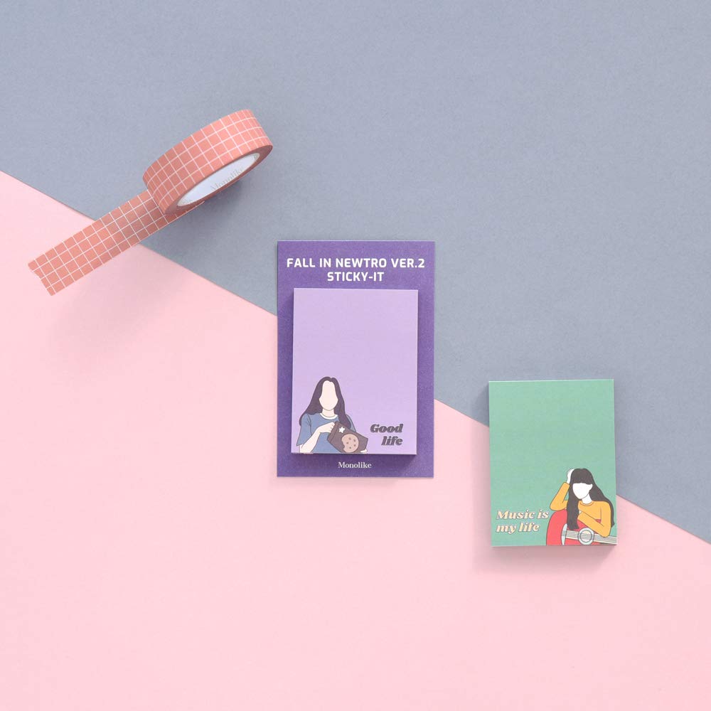 Monolike Fall in newtro Ver.2 Sticky-it - 5p Set Self-Adhesive Memo Pad 50 Sheets