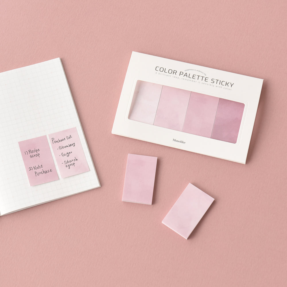 Monolike Color Palette Sticky Color painting 400 A SET 4P - Self-Adhesive Memo Pad 30 sheets