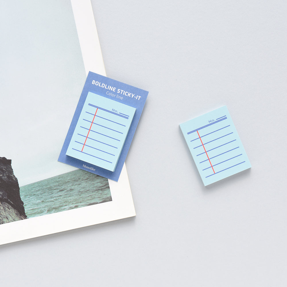 Monolike Color Boldline Sticky-It - 5p Set Self-Adhesive Memo Pad 50 Sheets