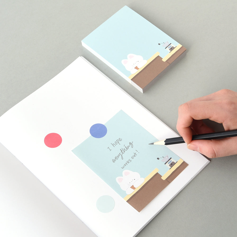 Monolike Memopad Gureum's Daily Life design SET - 4 Packs, 4 Different Designs, 100 Sheets Per Pad, Total 400 Sheets, Note pads, Writing pads