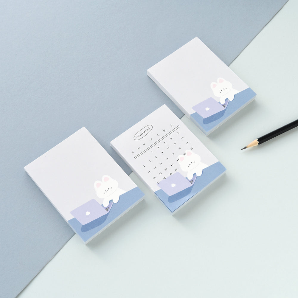 Monolike Memopad Gureum's Daily Life design SET - 4 Packs, 4 Different Designs, 100 Sheets Per Pad, Total 400 Sheets, Note pads, Writing pads