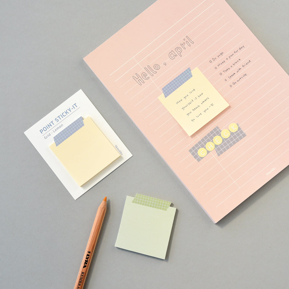 Monolike Point Sticky-it - 8p Set Self-Adhesive Memo Pad 50 Sheets