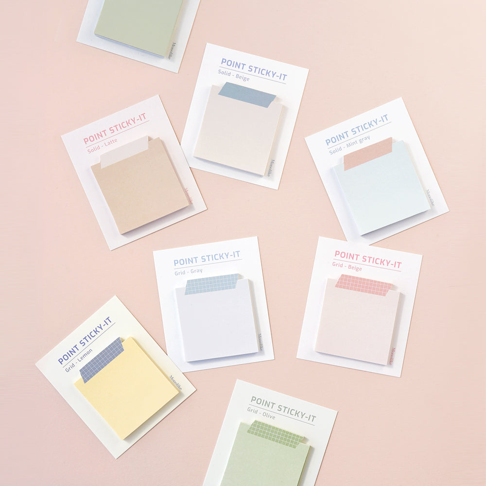 Monolike Point Sticky-it - 8p Set Self-Adhesive Memo Pad 50 Sheets