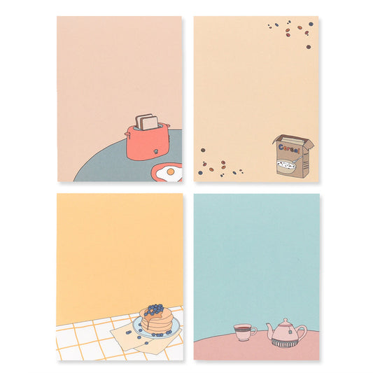 Monolike Memopad Memories design B SET - 4 Packs, 4 Different Designs, 100 Sheets Per Pad, Total 400 Sheets, Note pads, Writing pads, 3.15 x 4.17 Inches