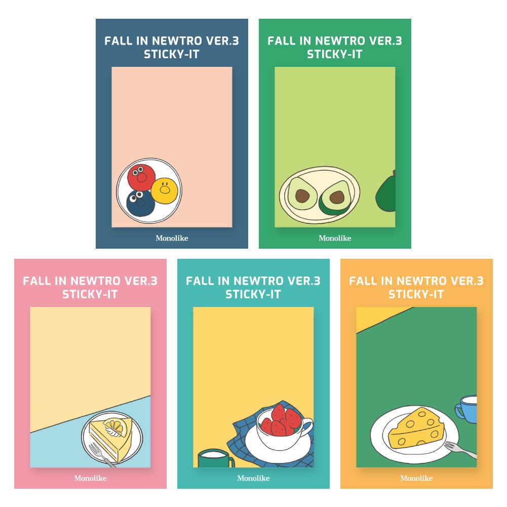 Monolike Fall in newtro Ver.3 Sticky-it - 5p Set Self-Adhesive Memo Pad 50 Sheets